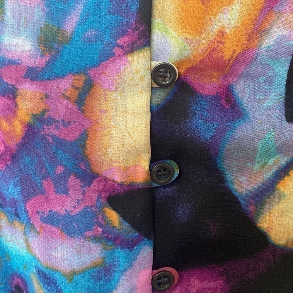 Mossimo Multicolor Tye Dye Summer Sleeveless High Low Floral Abstract Dress